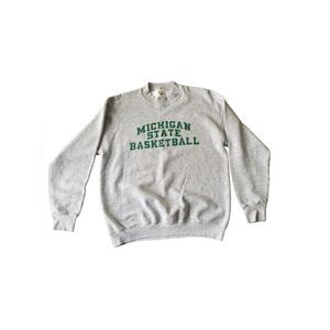 Vintage Michigan State Basketball Crewneck Sweatshirt MSU Spartans Large